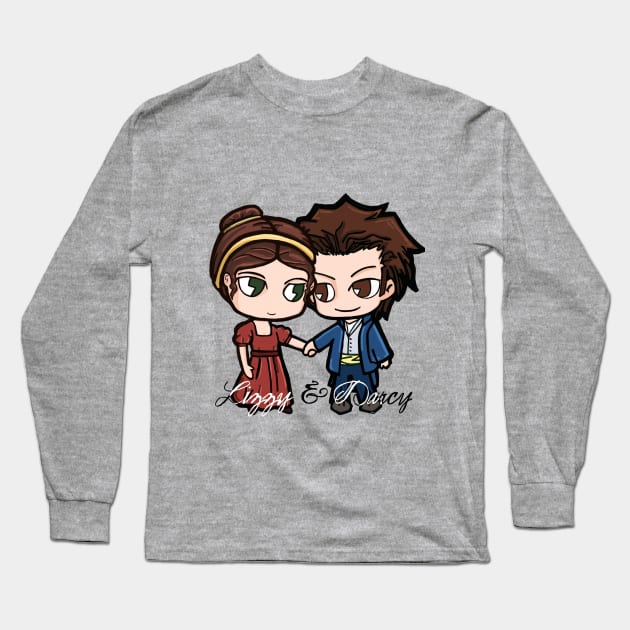Lizzy & Darcy In Love Long Sleeve T-Shirt by pembertea